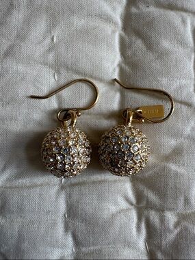 New Listing Coach Gold Crystal Pavé Sphere Drop Earrings